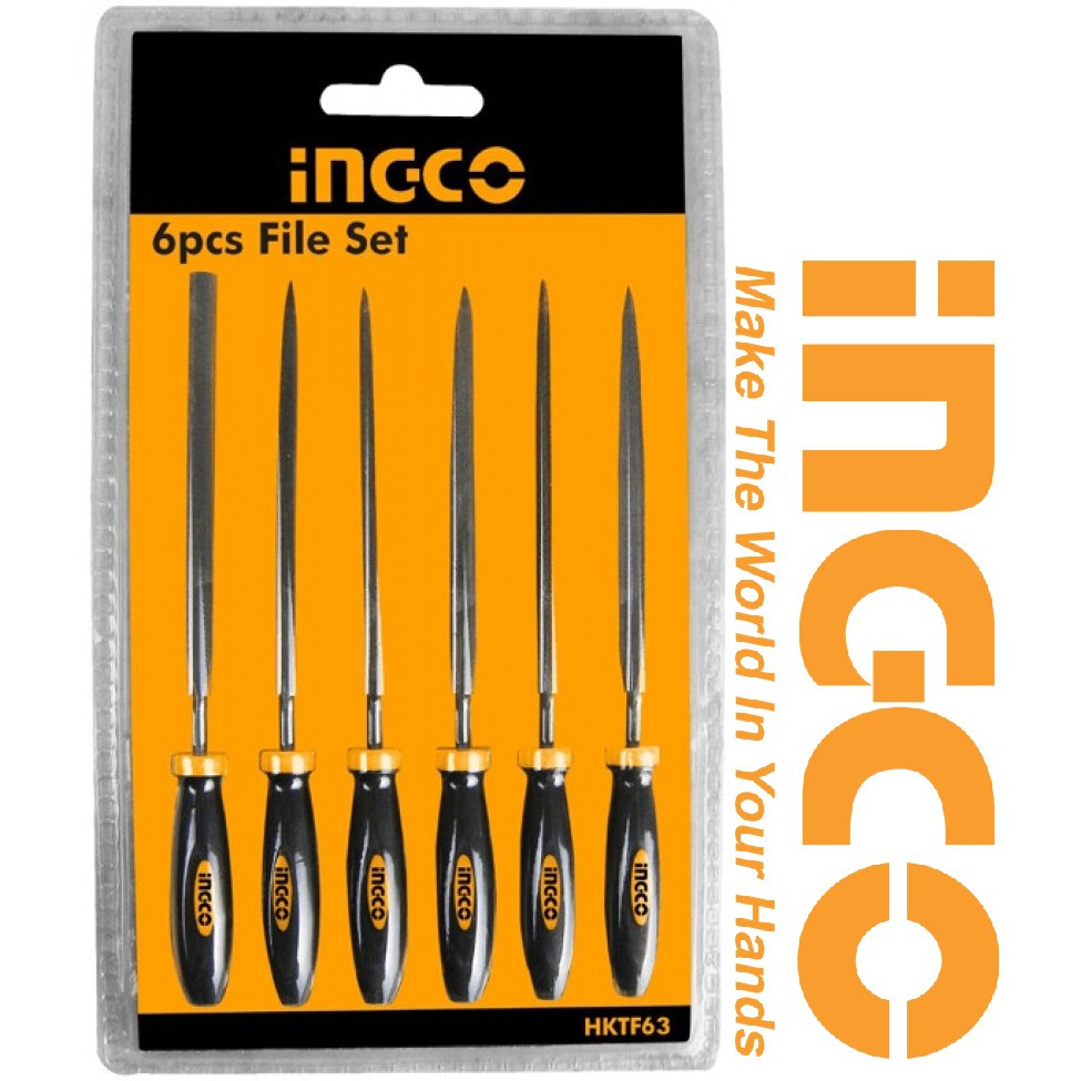 Ingco Bộ 6 giũa dũa mini 140mm 5.5inch 3mm HKTF63