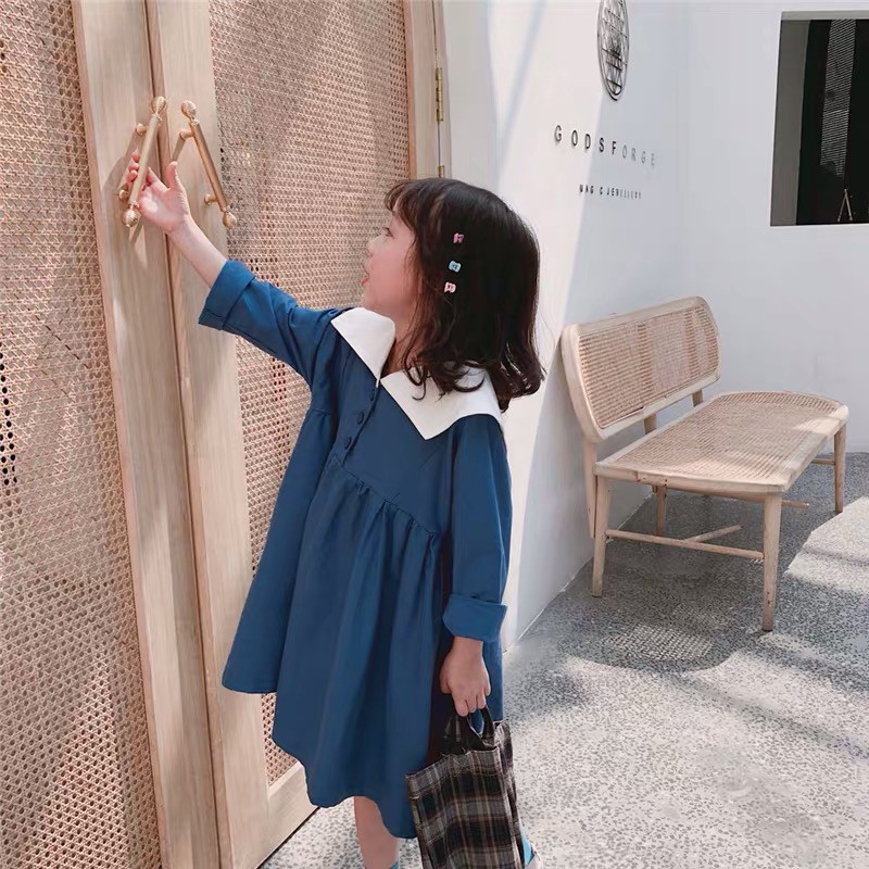 Đầm bé gái thu đông kiểu Hàn Quốc đầm thủy thủ