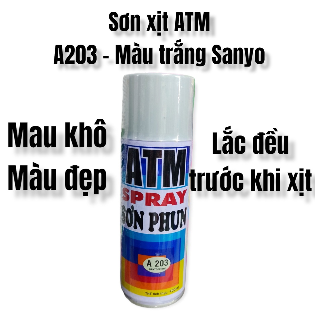 Sơn xịt ATM mã màu A236 Dolphin cá heo -A203 trắng Sanyo -A243 cafe sữa - 400ml