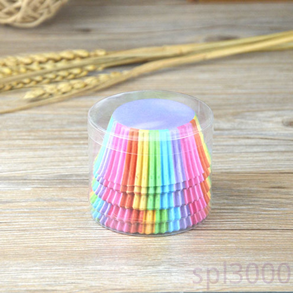 Set 100 Cốc Giấy Làm Bánh Cupcake Chống Dính Dầu Tiện Dụng