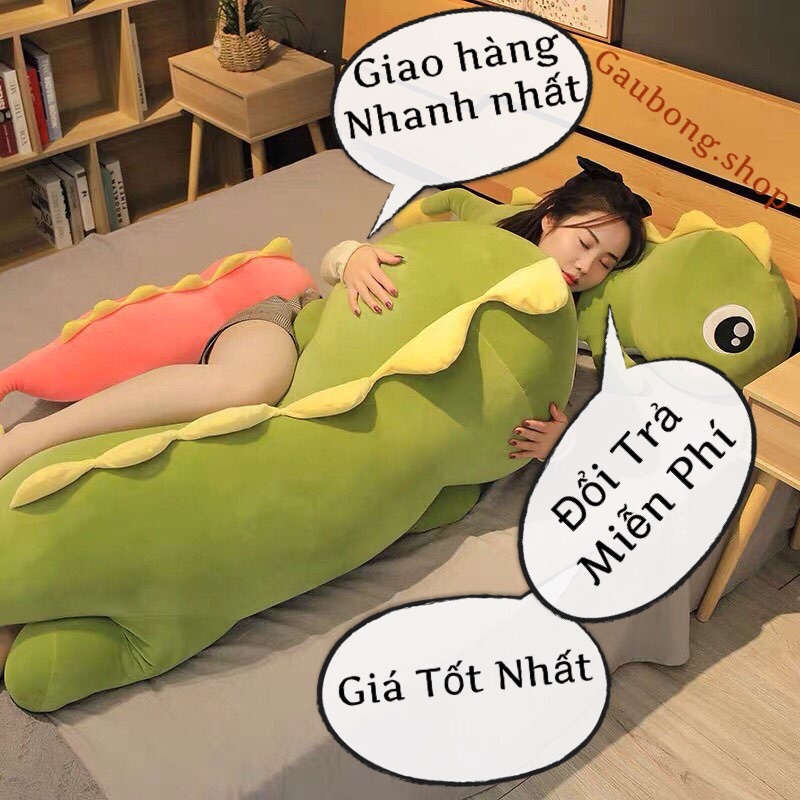 Gấu Bông Khủng Long 1m8 Đuôi Tim Siêu To - gối ôm cho bé - thú nhồi bông quà tặng sinh nhật
