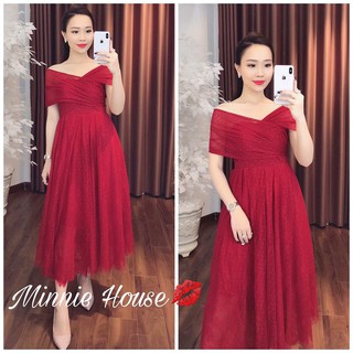 Đầm dự tiệc lệch vai sang trọng