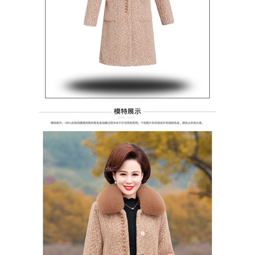 Áo khoác trung niên lông chồn cao cấp cho mẹ | BigBuy360 - bigbuy360.vn