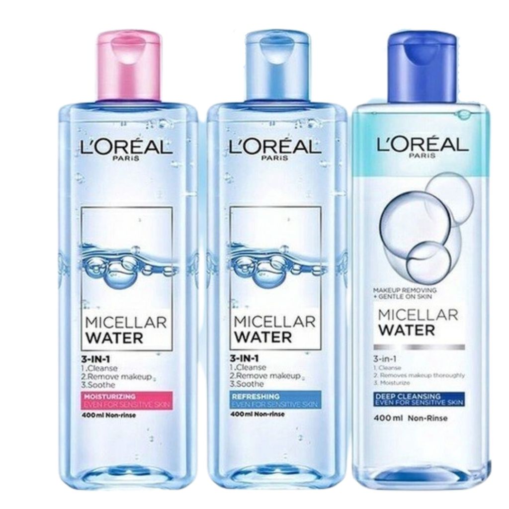 Nước Tẩy Trang L'Oreal Paris 3-in-1 Loreal Micellar Water Da Dầu,Da Nhạy Cảm,Da Khô.Sạch Sâu,Tươi Mát,Dưỡng Ẩm.