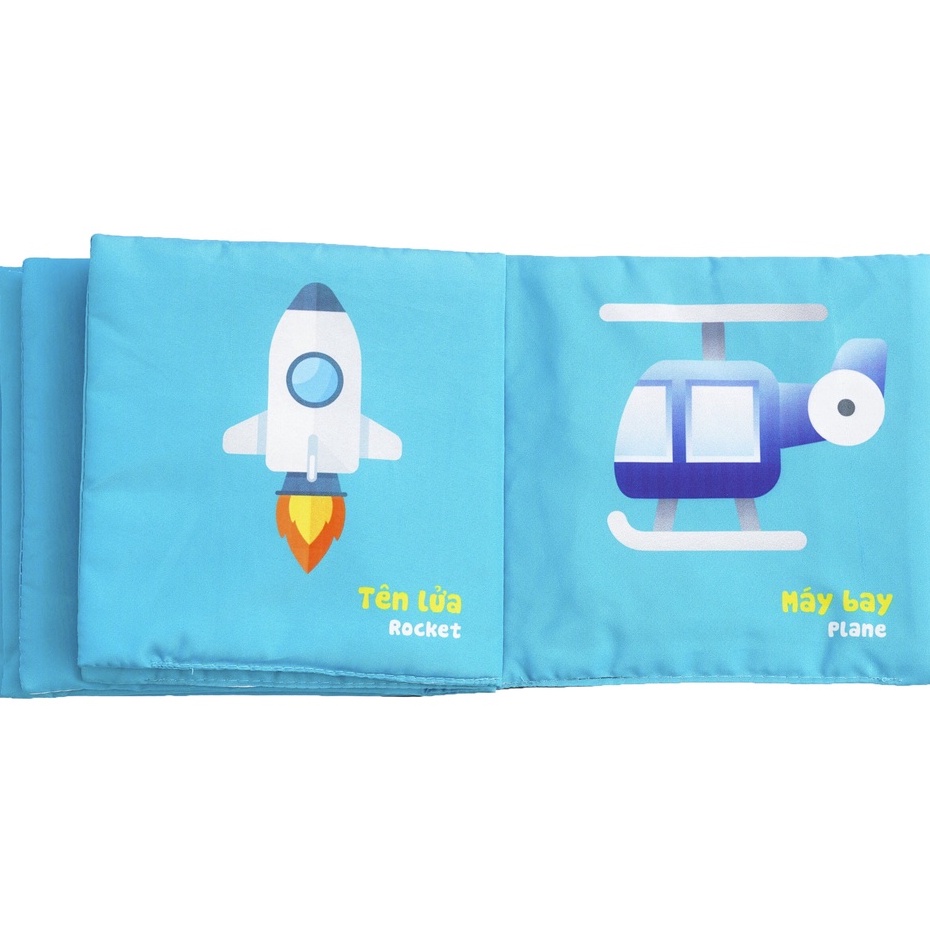 Đồ Chơi Giáo Dục Sớm Sách Vải Phương Tiện Giao Thông - Cho Bé Phát Triển Đa Giác Quan - Lalala baby