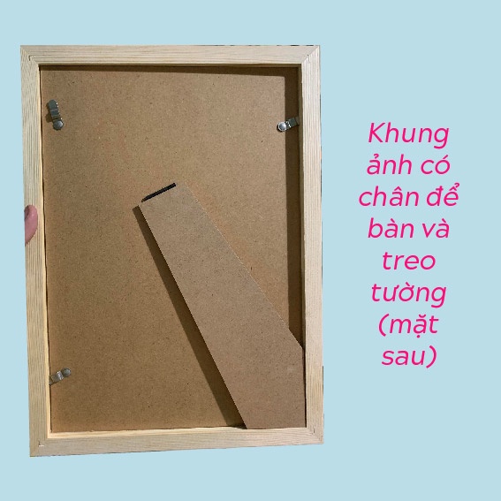 Khung ảnh để bàn, treo tường gỗ thông 10x15 13x18 20x20 20x30 a4 30x30