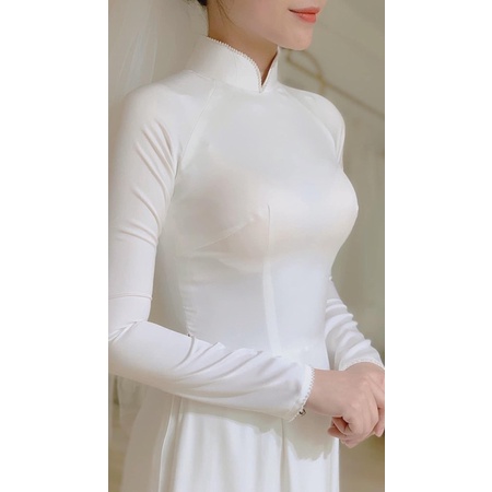 Áo dài cưới hỏi trắng đẹp