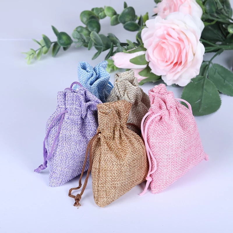 Túi vải cỡ nhỏ vải bố kích thước 7x9cm có dây rút - namimi