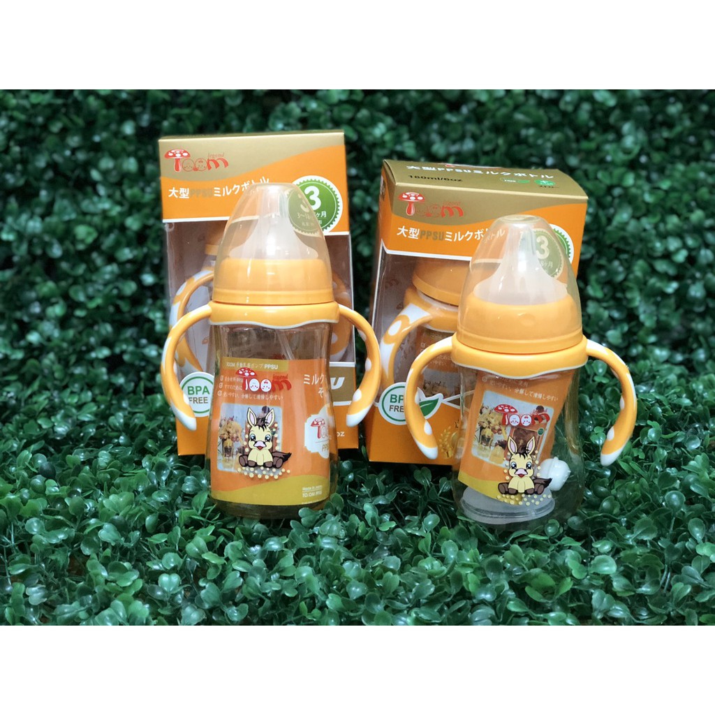 Bình sữa Toom 180ml/260ml kèm van chống sặc và tay cầm