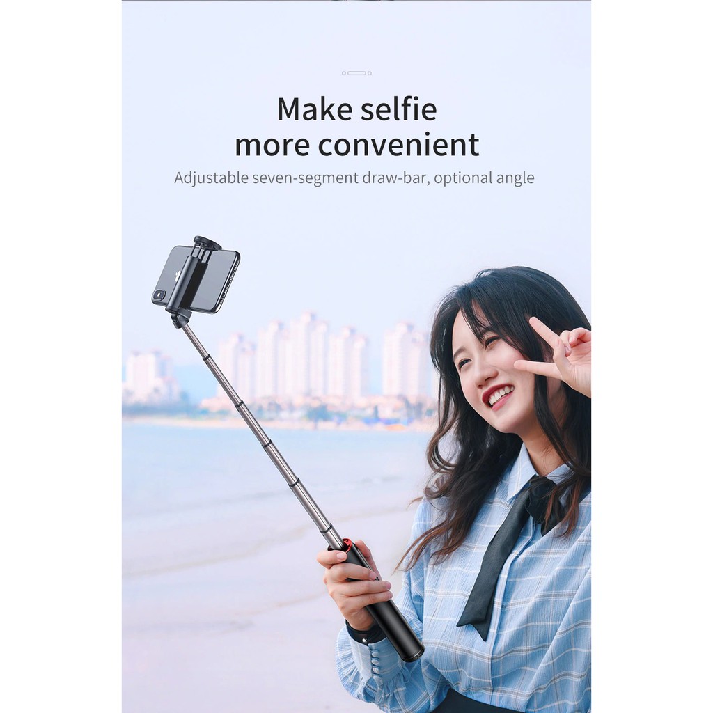 Gậy chụp ảnh selfie hỗ trợ nút bấm Bluetooth pin sạc, tích hợp 3 chân dựng - Baseus Bluetooth Selfie Stick Tripod | BigBuy360 - bigbuy360.vn
