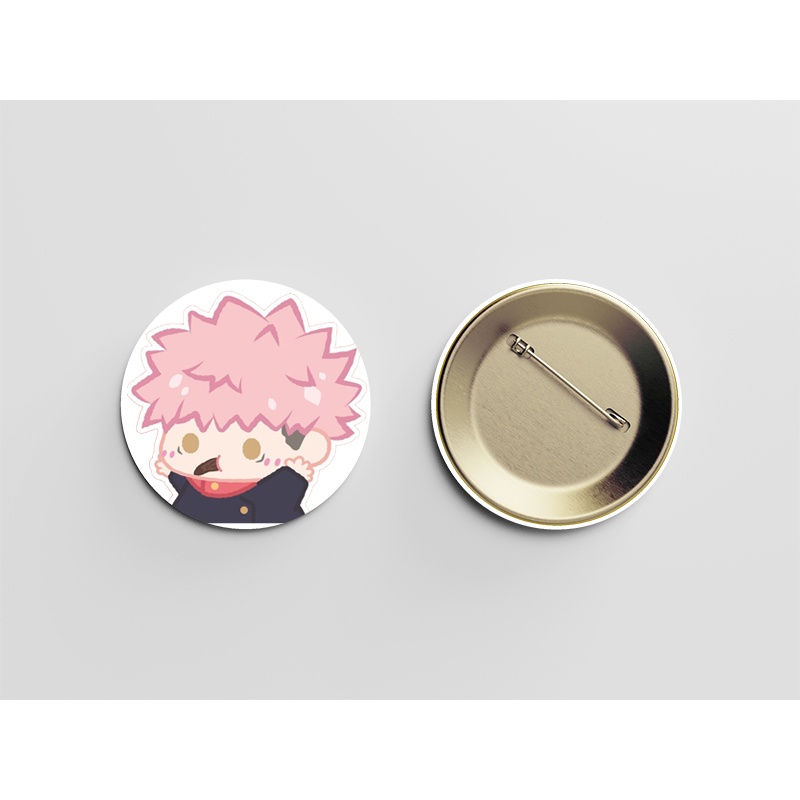 Huy hiệu cài áo IN HÌNH JUJUTSU KAISEN VER TẬP THỂ DỤC anime chibi dễ thương tiện lợi