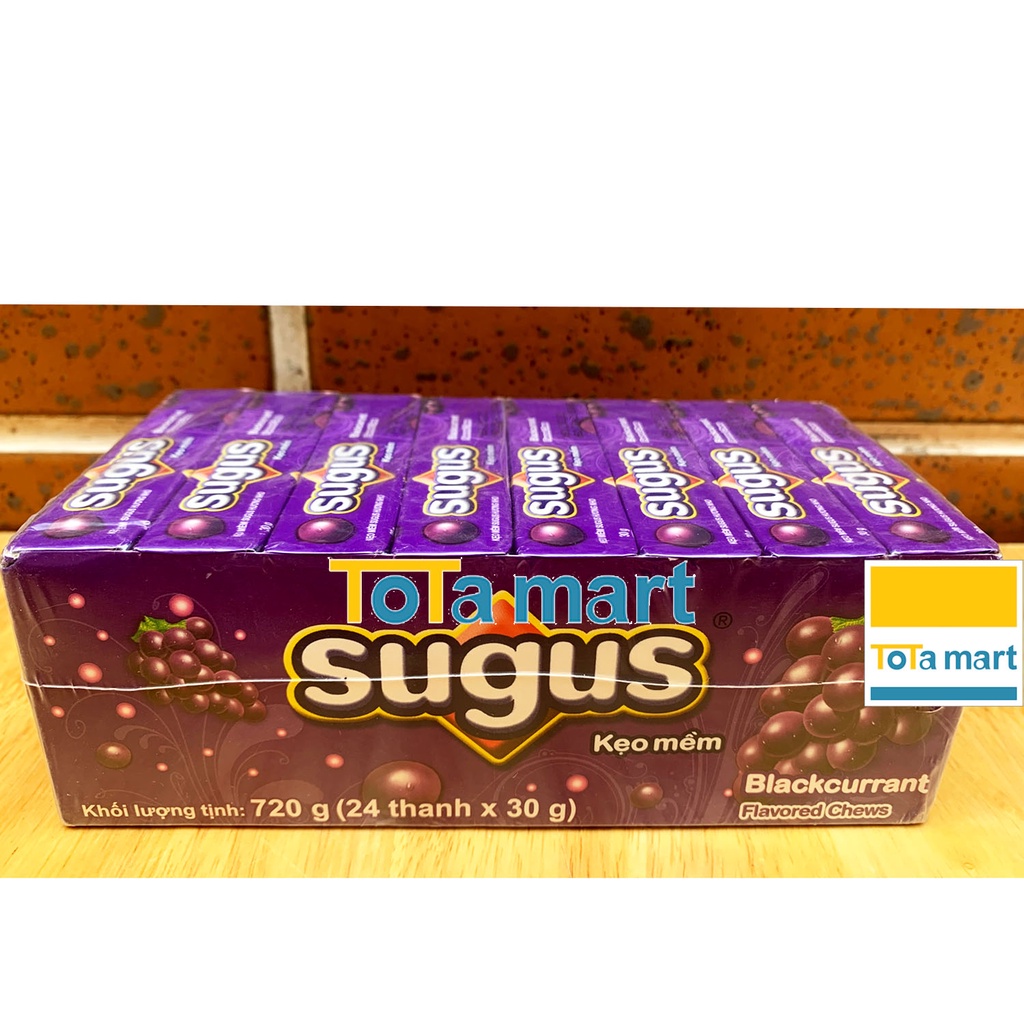 (hsd 12-01/2024)(Hộp 24 cây) Kẹo SUGUS mềm hương trái cây hộp 720g. hsd bên dưới.
