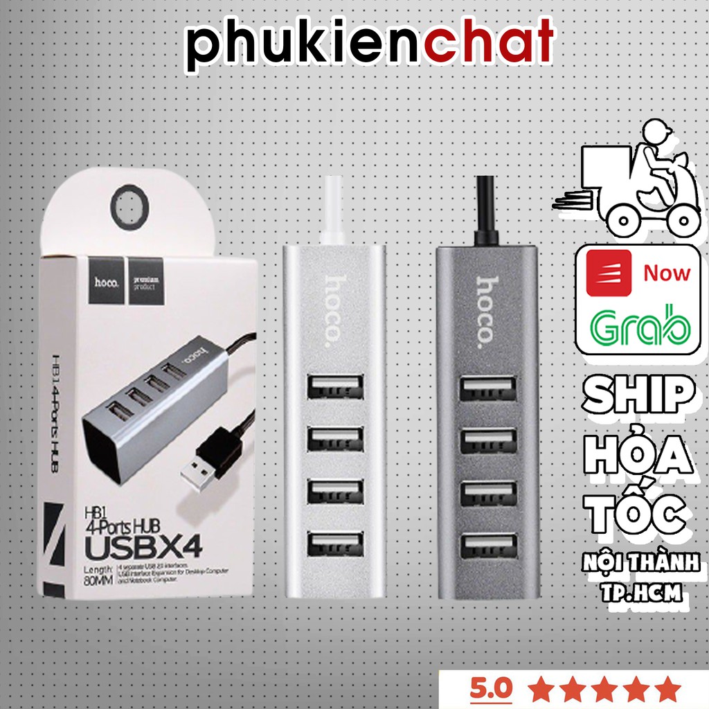 Bộ chia USB 4 cổng HOCO HB1 siêu bền nhẹ dễ dàng mang theo chính hãng bảo hành 6 tháng 1 đỏi 1