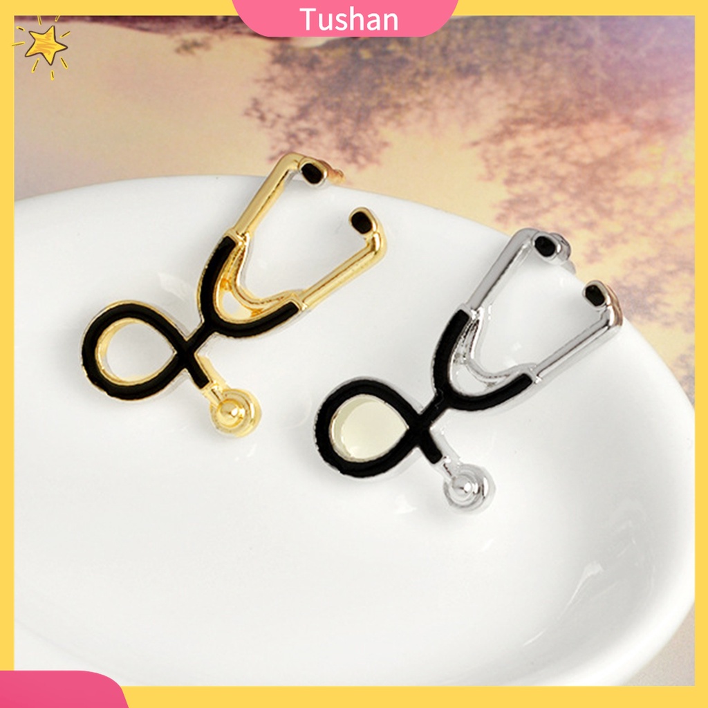 [TS] - - Ghim Cài Áo Hình Ống Nghe Bác Sĩ Hoạt Hình Viền Mịn Sáng Tạo Dễ Thương Làm Quà Tặng