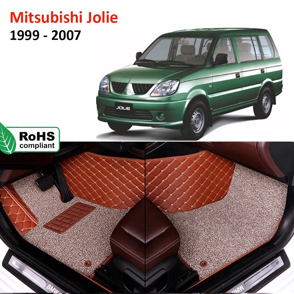 Thảm lót sàn 6D Mitsubishi Jolie 1999-2007 phủ kín sàn xe, cách âm, chống nước hiệu quả