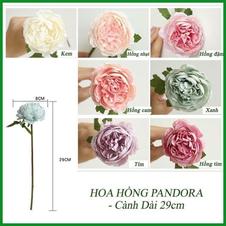 [Mã SKAMLTSM9 giảm 10% đơn 99K] HOA HỒNG PANDORA - Cành Dài 29cm - Hoa lụa trang trí