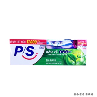 Kem đánh răng P/s trà xanh bảo vệ 123 kèm bàn chải