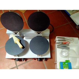 Máy làm bánh quế, vỏ kem ốc quế đôi