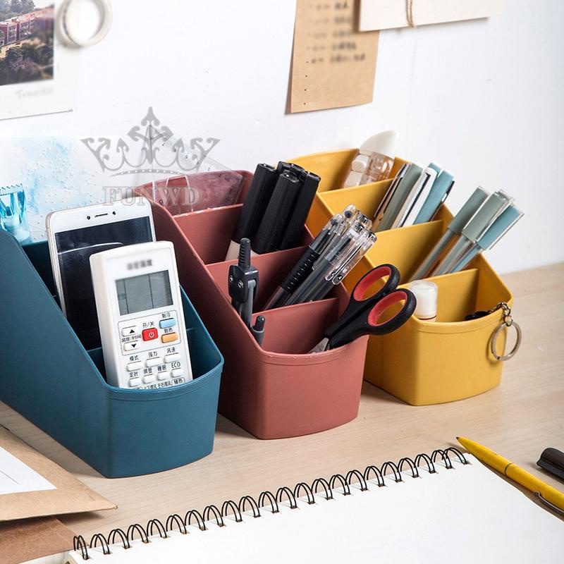 【FUNWD】Pen Storage Holder Desktop Box Stand Case Office Stationery Pencil Sundries Organizer Rack Pencils Stands