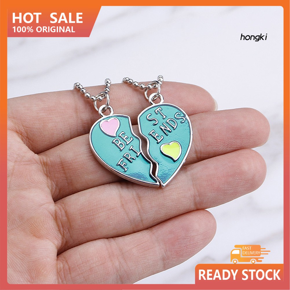 Bộ 2 vòng cổ Mặt Nửa Trái Tim Ghép Cho Bạn Thân