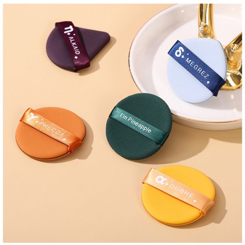 Hộp 7 Bông Phấn Đánh Tán Trang Điểm Nhiều Màu HGVN Kèm Hộp Đựng