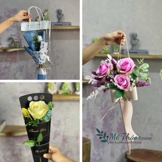 [Ảnh shop chụp] Bó Hoa Giả Chất Liệu Lụa cao Cấp Phong Cách Hàn Quốc Mê Thảo Flower