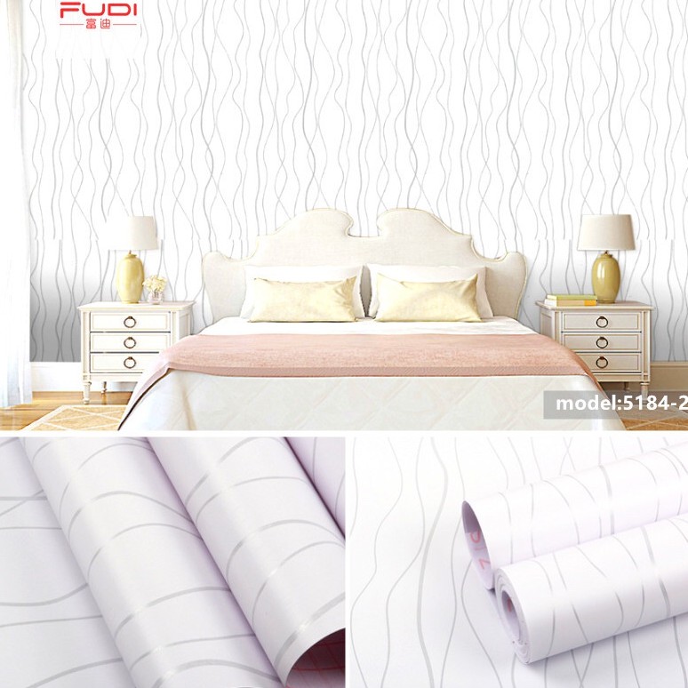 10m giấy dán tường sẵn keo sóng trắng (10m x 45cm / cuôn) 5184-2 | BigBuy360 - bigbuy360.vn