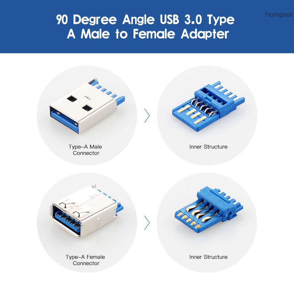 Đầu Chuyển Đổi Usb 3.0 A Male Sang Af Dạng Chữ L