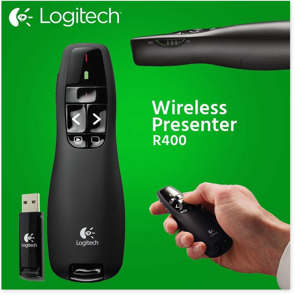 Bút trình chiếu Logitech R400 , bút chỉ tia laser cho máy chiếu