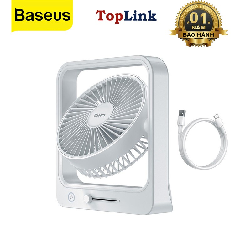 Quạt Mini Để Bàn BASEUS Cube Shaking Fan CXMF02 Tự Động Quay Tích Điện Pin Sạc Siêu Bền 5400mah Hoạt Động Liên Tục 18h