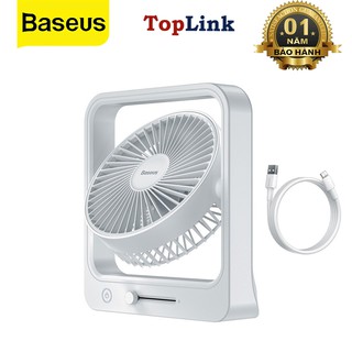 Quạt Mini Để Bàn BASEUS Cube Shaking Fan CXMF02 Tự Động Quay Tích Điện Pin Sạc Siêu Bền 5400mah Hoạt Động Liên Tục 18h