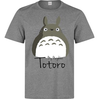 ❥Xiaoba❥Daweier Áo thun xám hình Totoro dễ thương nghệ thuật sành điệu cho nam