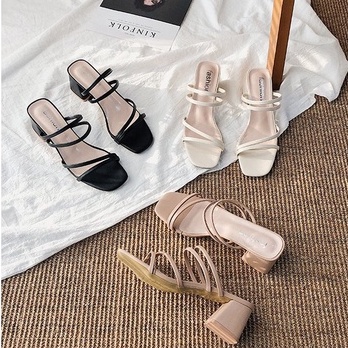 Giày sandal cao gót IELGY chất liệu mềm mại chống trượt nhiều màu sắc tùy chọn 4cm thời trang dành cho nữ