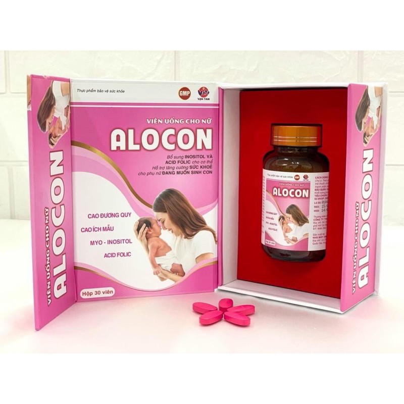 Viên uống cho nữ Alocon hộp 30 viên -hỗ trợ tăng cường sức khỏe cho phụ nữ đang muốn sinh con
