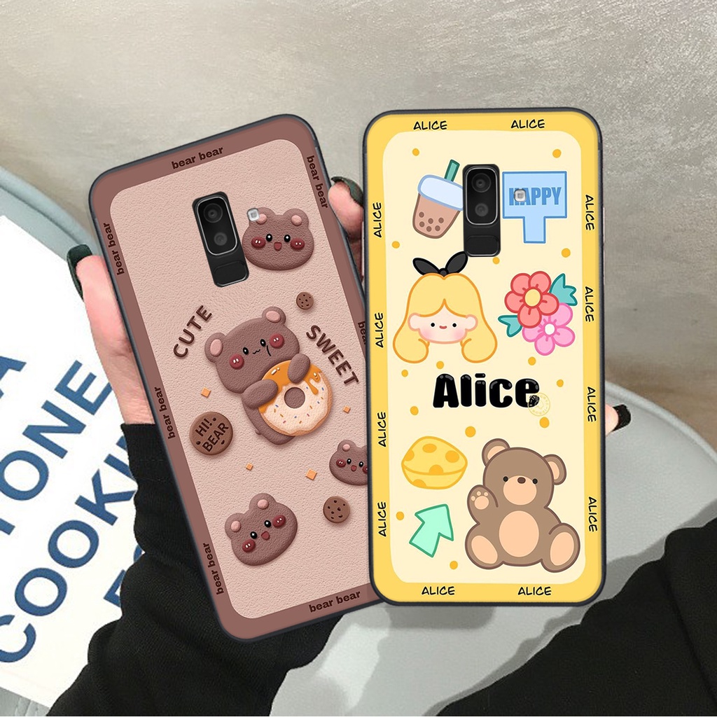 Ốp lưng Samsung Galaxy A6 PLUS  / J8 in hình Gấu nâu - hồng, Gấu Be@rick  cực CUTE, DỄ THƯƠNG
