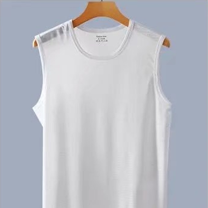 Áo Thun Ba Lỗ Dáng Suông Bằng Lụa Lạnh Thoáng Khí Size Lớn M-5XL Hàng Mới Dành Cho Nam