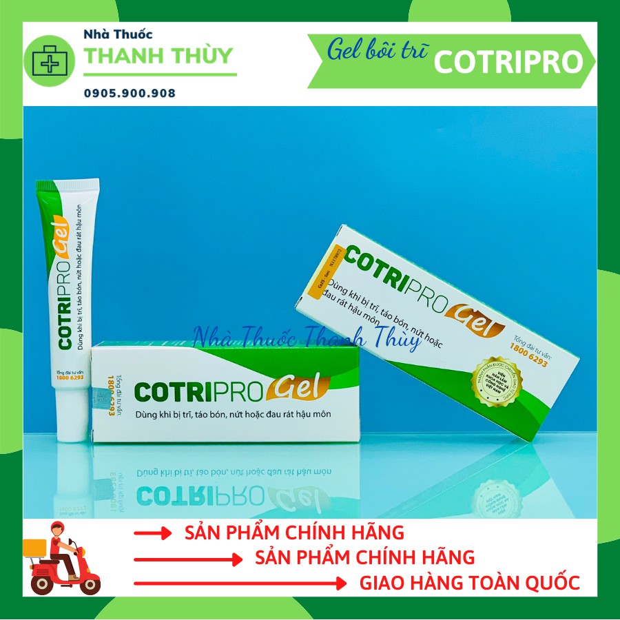 GEL COTRIPRO [ TUÝP 10G, 25G] Giúp Làm Dịu Mát Và Săn Se Da, Co Búi Trĩ, Ngừa Táo Bón, Bền Vững Thành Mạch