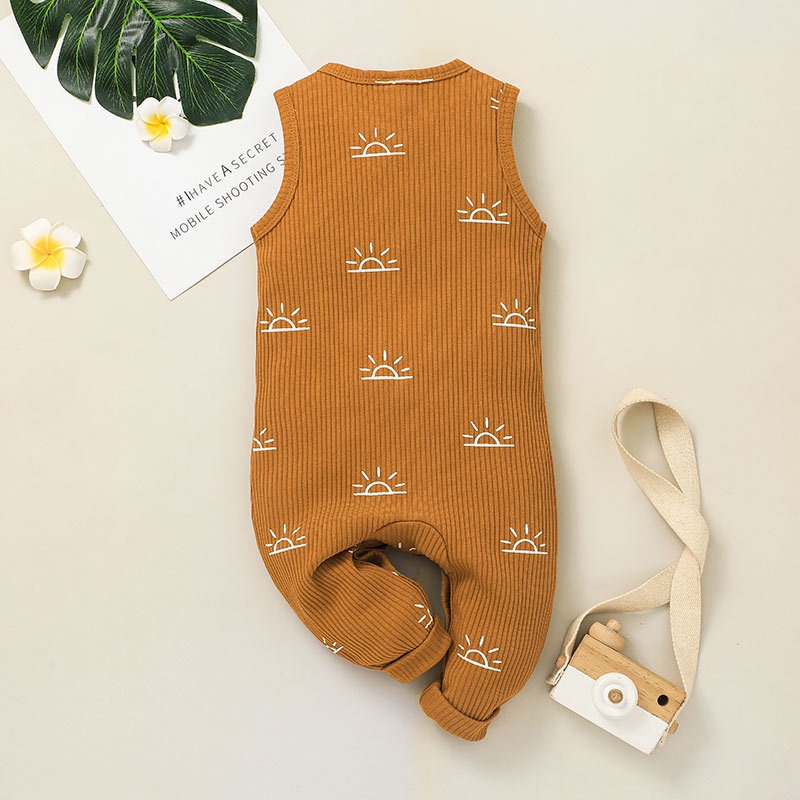 Body Không Tay Cho Bé Trai Sơ Sinh 0-24 Tháng,Bodysuit Liền Thân Mùa Hè Áo Liền Quần Cho Bé trẻ em