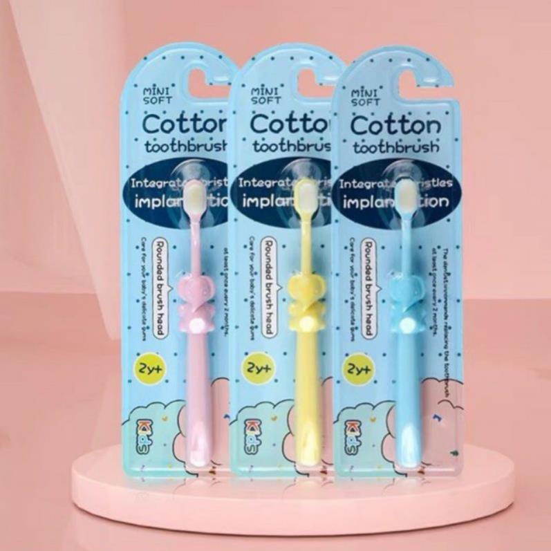 Bàn Chải Đánh Răng Cotton Cho Bé Tập Đánh Răng Sợi Lông Tơ Siêu Mềm
