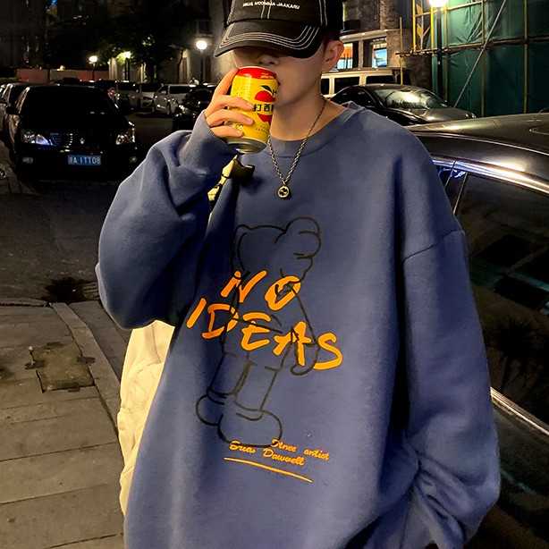 Áo thun tay dài dáng rộng in hình cá tính trẻ trung dành cho nam | BigBuy360 - bigbuy360.vn