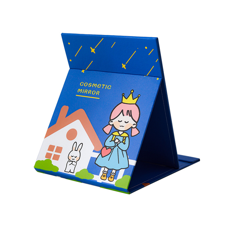 Gương Trang Điểm Để Bàn Gấp Gọn Họa Tiết Hoạt Hình Dễ Thương