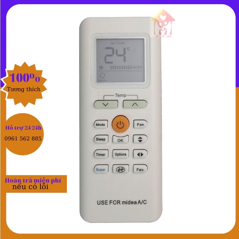 [Mã ELHA22 giảm 5% đơn 300K] Điều khiển remote máy lạnh MEDIA loại mới (nút vàng giữa )-tặng pin sịn -BH đổi mới