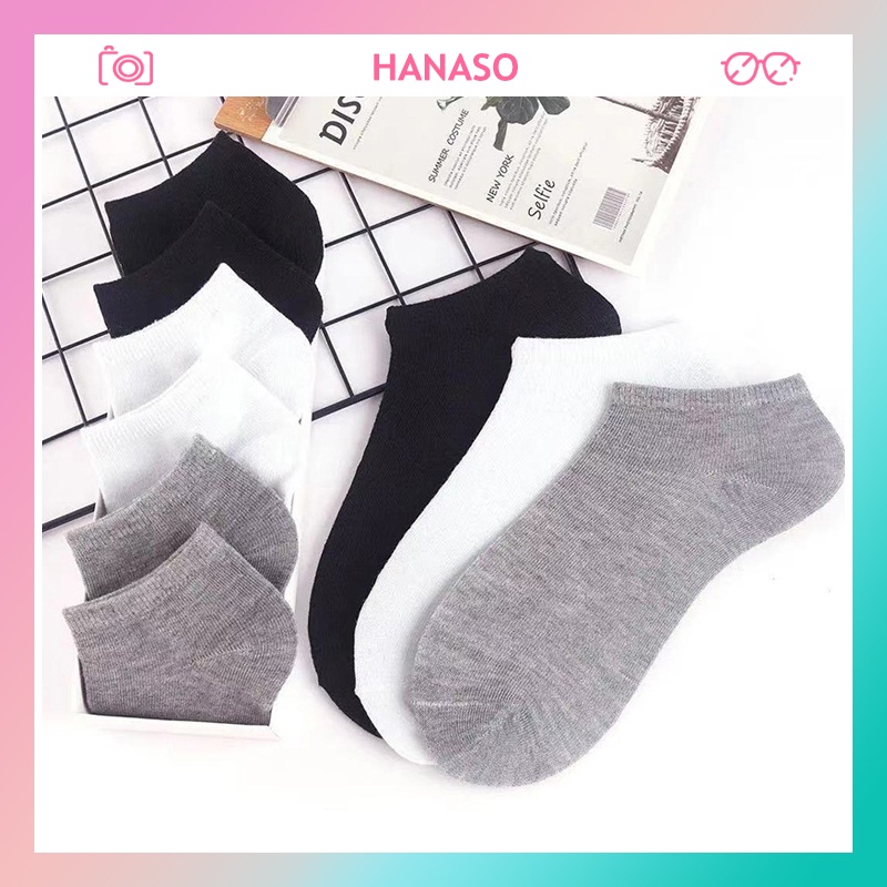 Tất nữ nam cổ thấp thời trang HANASO vớ giày lười chất cotton co giãn 4 chiều phong cách Hàn Quốc chống trơn tuột TN042