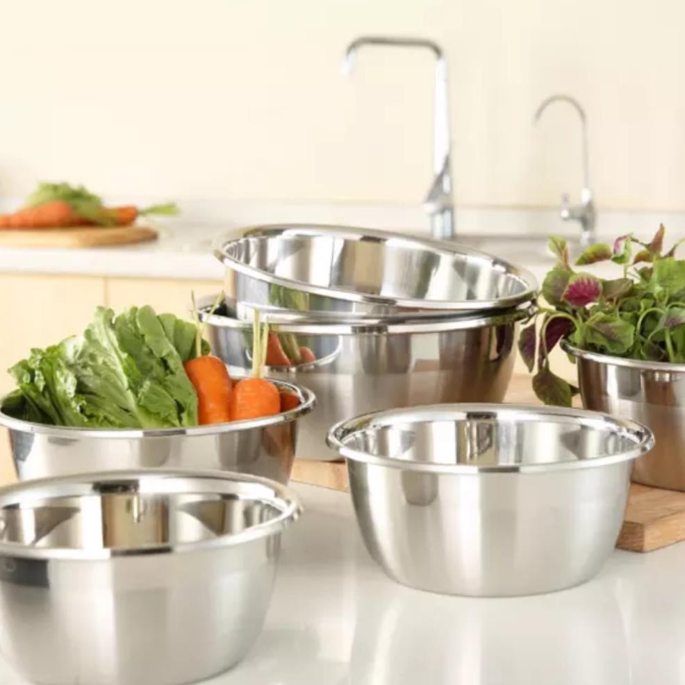 Bộ 5 Chậu Inox Nhiều Kích Cho Nhà Bếp Inox Cao Cấp Dày Dặn