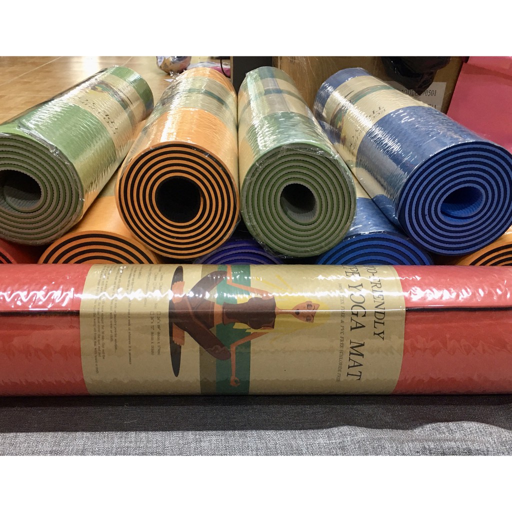 Thảm tập Yoga ECO-FRIENDLY TPE YOGA MAT chất lượng, loại dày 8 ly, độ bền cao, thân thiện với môi trường