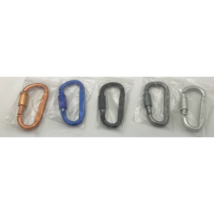 móc khóa PHƯỢT THỦ CARABINER chữ D - khóa xoay 8cm - hợp kim NHÔM CAO CẤP NHẸ BỀN