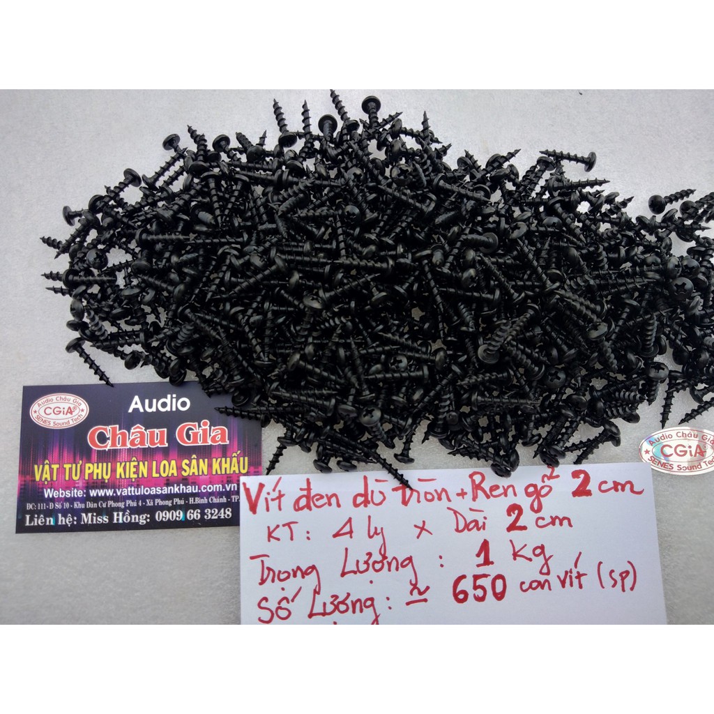 Vít dù đen 2cm 1kg Audio Châu Gia