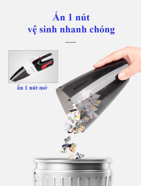 Máy hút bụi mini cầm tay không dây hút trên mọi bề mặt hàng cao cấp - Đông Bắc