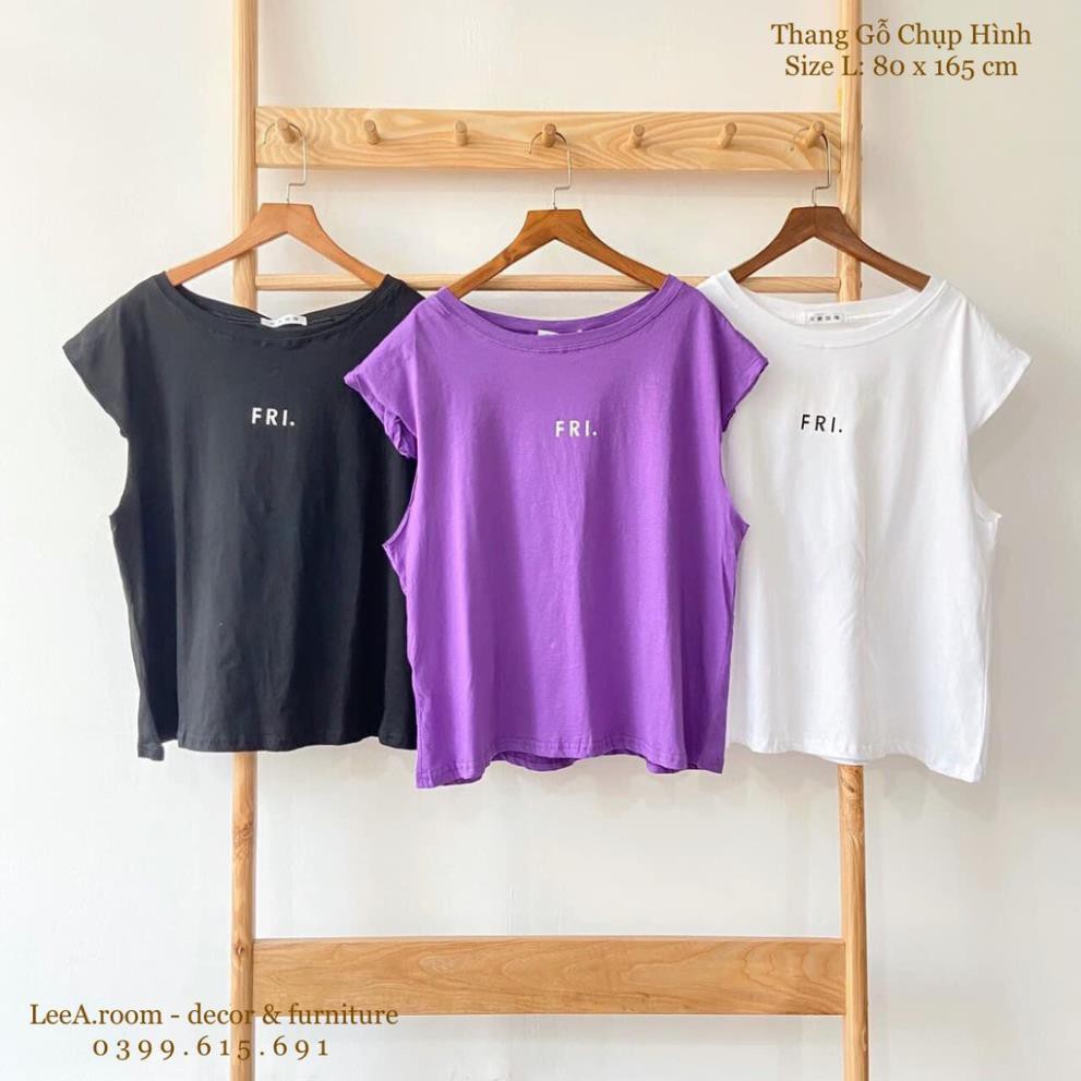 Thang Gỗ Chụp Hình Quần Áo Kiểu Hàn Quốc Size L (7 móc) - Ảnh Thật, Hàng Có Sẵn