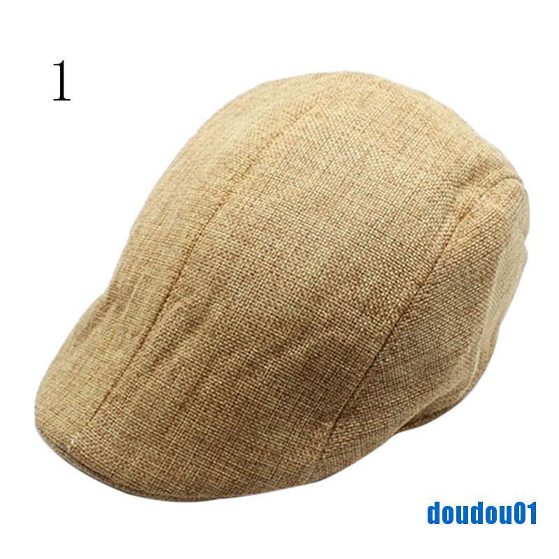 [dou] Mens Vintage Herringbone Flat Cap Peaked Racing Hat Beret Country Golf Newsboy [vn]